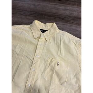Ralph Lauren Short Sleeve Button Up Men's Size XL‎ Solid Cotton The Big Shirt